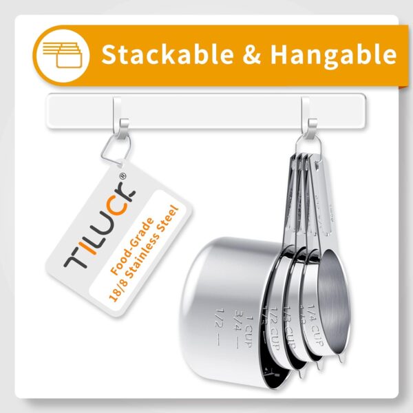 TILUCK Stainless Steel Measuring Cups & Spoons Set, Cups and Spoons,Kitchen Gadgets for Cooking & Baking (10) - Image 6
