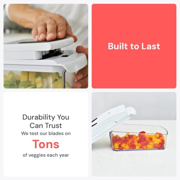 Ourokhome Mandolin Slicer for Kitchen Food, Hand Safe Vegetable Shredder with 6 Mandoline Blades, Veggie Waffle Cutter for Potato, Carrot, Zucchini, Onion, Essential Kitchen Gadgets (6 in 1, Gray) - Image 6