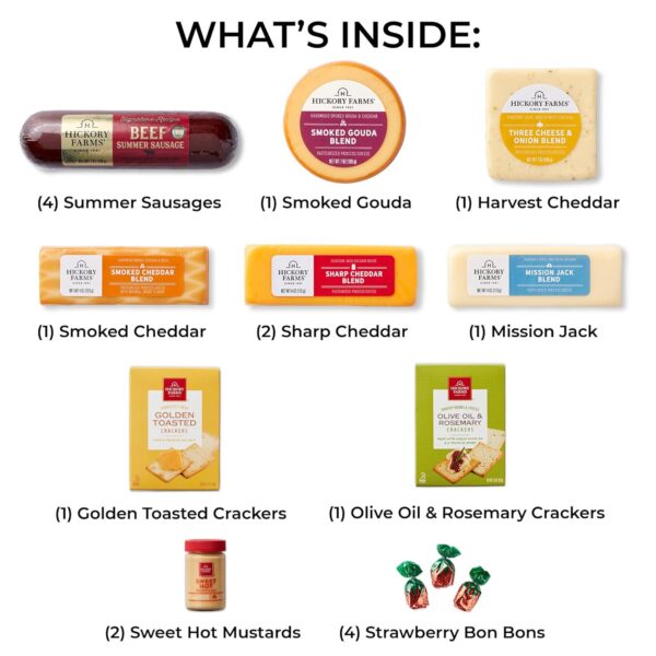 Hickory Farms Signature Beef Meat and Cheese Gift Basket (Extra Large) - Box Set | Charcuterie Board Food | Summer Sausage | Father's Day | Mother's Day | Easter | Christmas | Holiday | Housewarming | Gourmet | Sympathy | Care Package - Image 2
