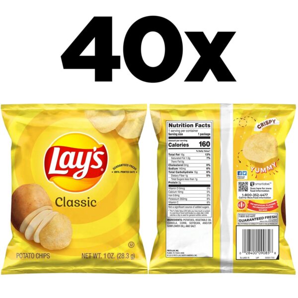 Lay's Potato Chips, Classic, 1 Ounce (Pack of 40) - Image 2