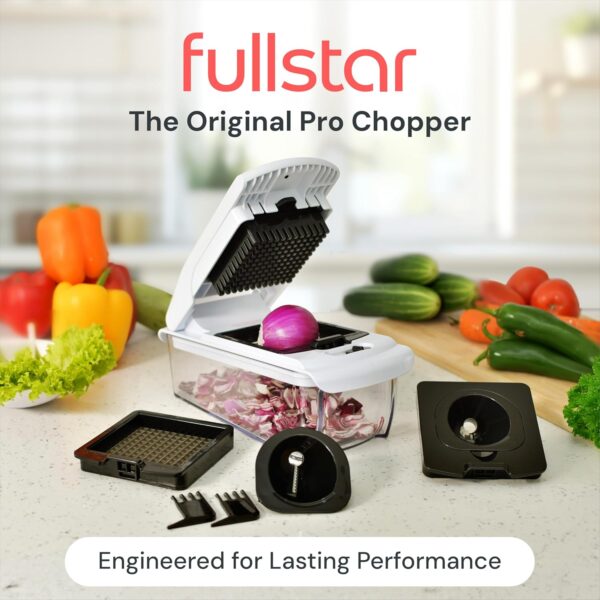 Fullstar The Original Pro Chopper - Vegetable Chopper and Spiralizer, Food Chopper with Container, Fruit Slicer, Kitchen Gadgets & Accessories, Home Essentials (4 in 1, White) - Image 3