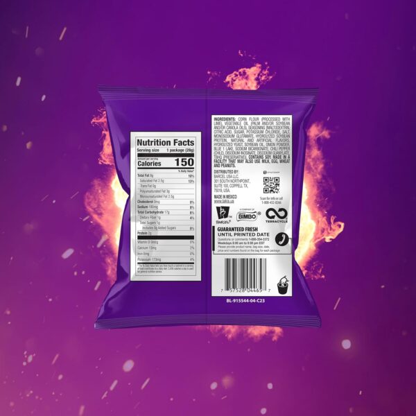 Takis Blue Heat 40 pc / 1 oz Multipack - Intense Hot Chili Pepper Flavored Extreme Spicy Rolled Tortilla Chips - Individual Bags, Perfect for Tailgates, Parties, Lunchboxes or Lunches - Image 4