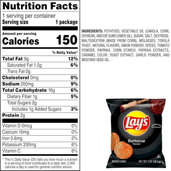 Lay's Barbecue Flavored Potato Chips, 40 Count - Image 2