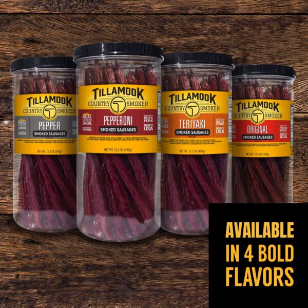 Tillamook Country Smoker Real Hardwood Smoked Sausages, Original Beef, 15.2 Ounce Tall Jar, 20 Count - Image 3