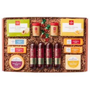 Hickory Farms Signature Beef Meat and Cheese Gift Basket (Extra Large) - Box Set | Charcuterie Board Food | Summer Sausage | Father's Day | Mother's Day | Easter | Christmas | Holiday | Housewarming | Gourmet | Sympathy | Care Package
