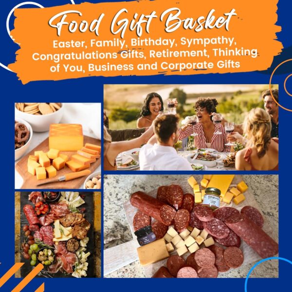 GiftWorld Deluxe Charcuterie Food Items, Meat and Cheese Gift Basket – Salami, Summer Sausage with Olives, Champagne Mustard, and Fig Spread – Family - Image 4