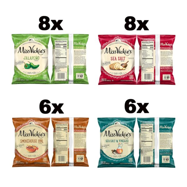 Miss Vickie's Kettle Cooked Potato Chips, Variety Pack, 1.375 Ounce (Pack of 28) - Image 2
